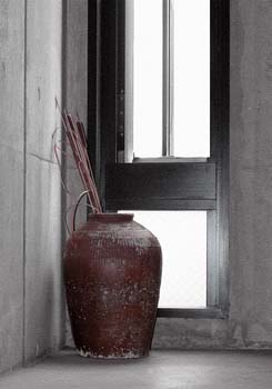 jug and cattails